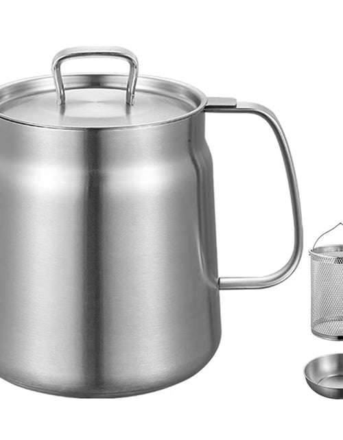 Load image into Gallery viewer, 1.5/2L Kitchen Fryer Pan Large Capacity Stainless Steel Deep Frying Pot Multifunctional Oil Filter Tank for Cooking French Fries
